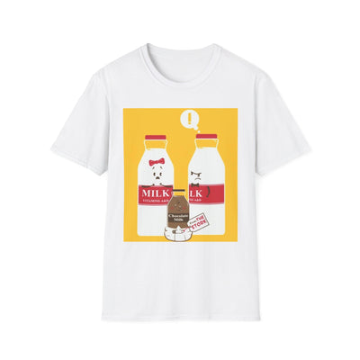 Funny Milk & Cookie T-Shirt — Dark Humor Graphic Tee | Meme Shirt